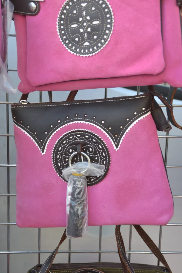 bolso piel vuelta rosa